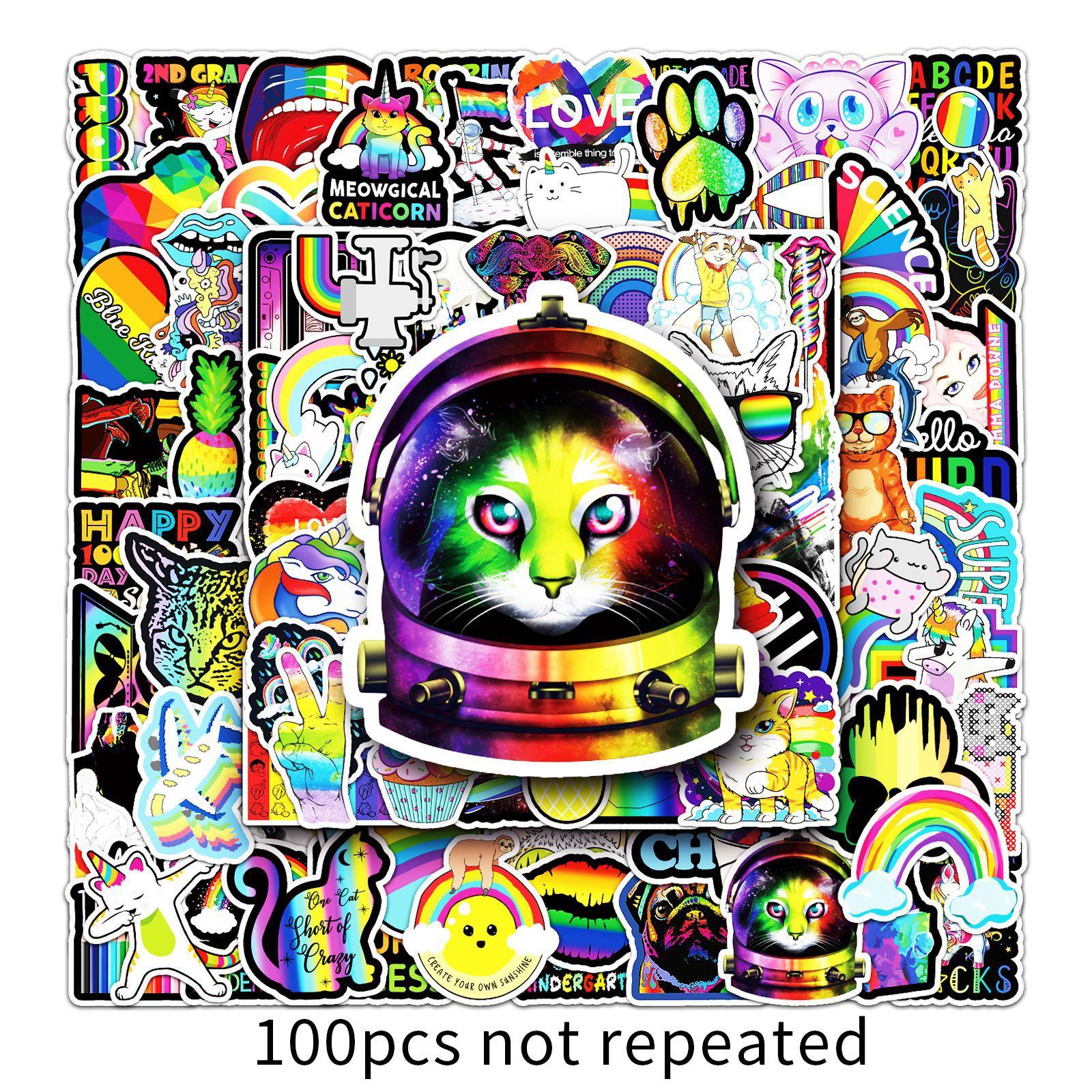 

100 Pictures of Colored Cartoon Doodle Creative Tablet Computer Mobile Car Waterproof Suitcase Stickers