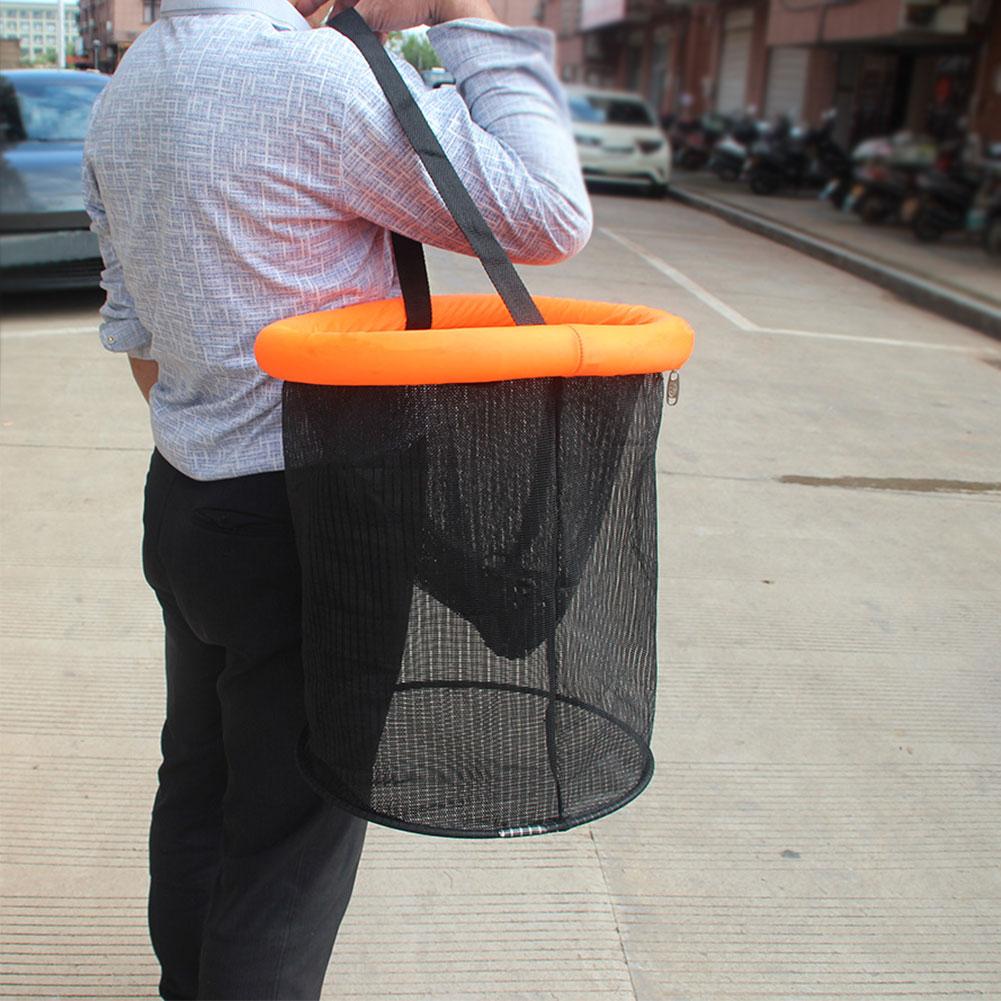 Floating Fishing Bait Basket Foldable Fishing Holder Bucket Fishing Bucket Storage Bag for Caught Fish