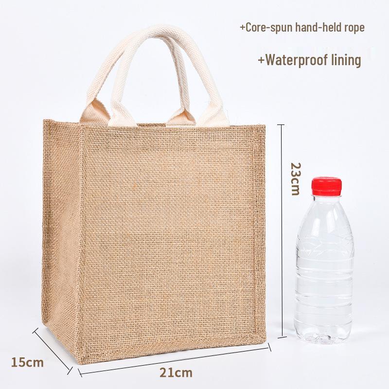 Custom DIY Hand-Painted Jute Burlap Tote Bag by MUJI