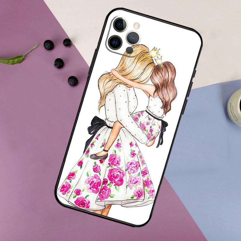 Beautiful Mother Daughter Son Phone Case For iPhone 16 15 14 13 11 12 17 Pro Max mini 15 16 Plus 16e 17 Air Bumper Cover