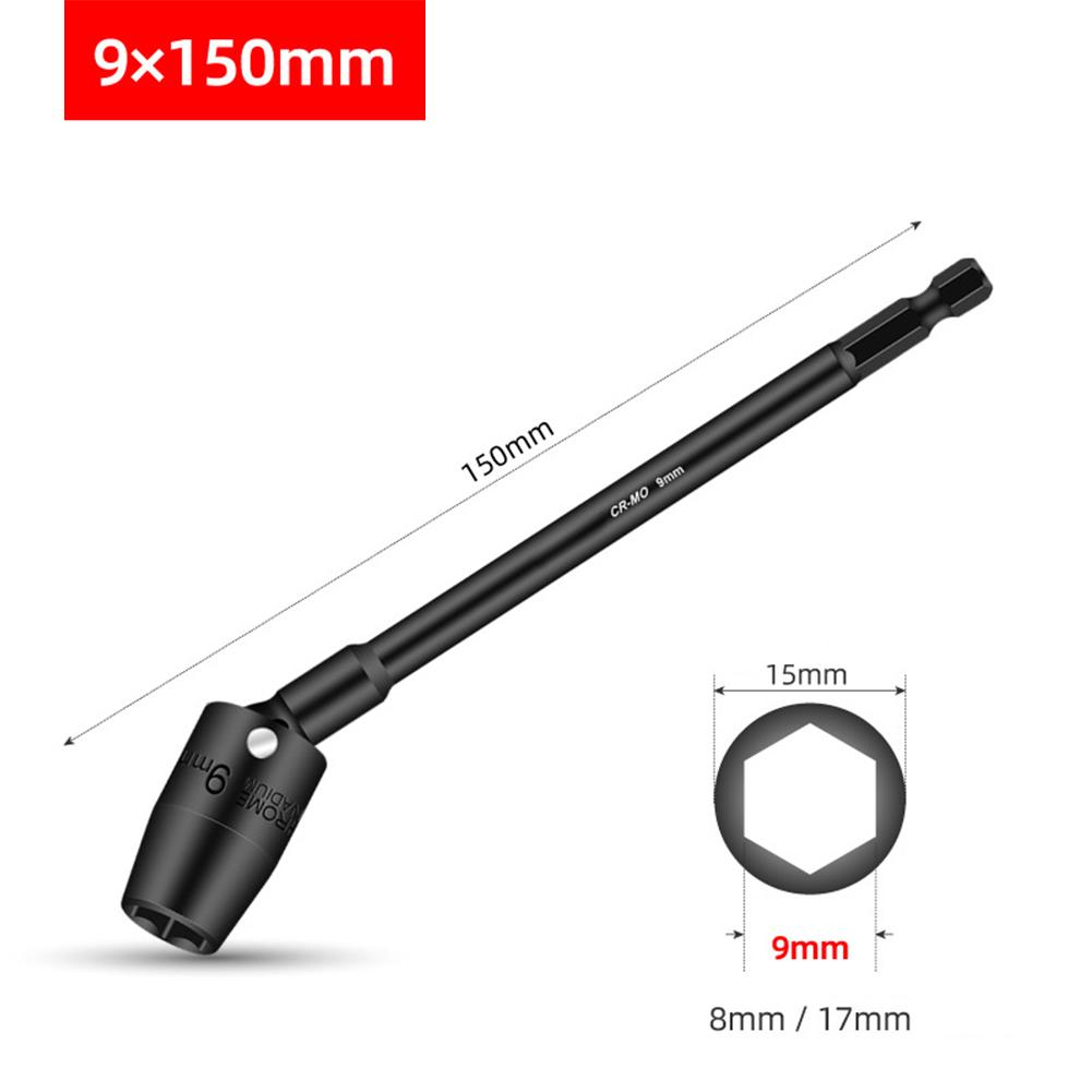 150mm Driver Socket Head Adapter with Hex Shank For 360 Degree Rotatable Design for AC Electric Wrench and Pneumatic Air Tools