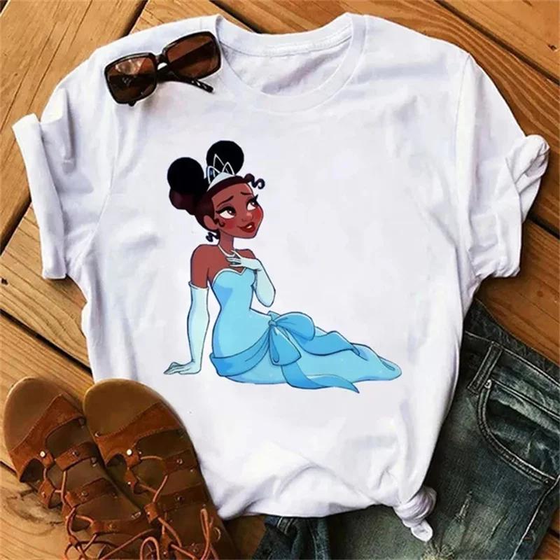 Unisex Snow White Princess T-shirt Cute Cartoon The Princesses White Tops Tshirt Streetwear T Shirts Clothes