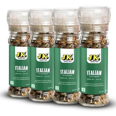 Broyeur/Moulin Assaisonnement Italien JK | Mélange d'Herbes, Meilleur Assaisonnement pour Pizza, Pâtes et Tous les Plats Italiens Multi-Usage 50g (Paquet de 4)