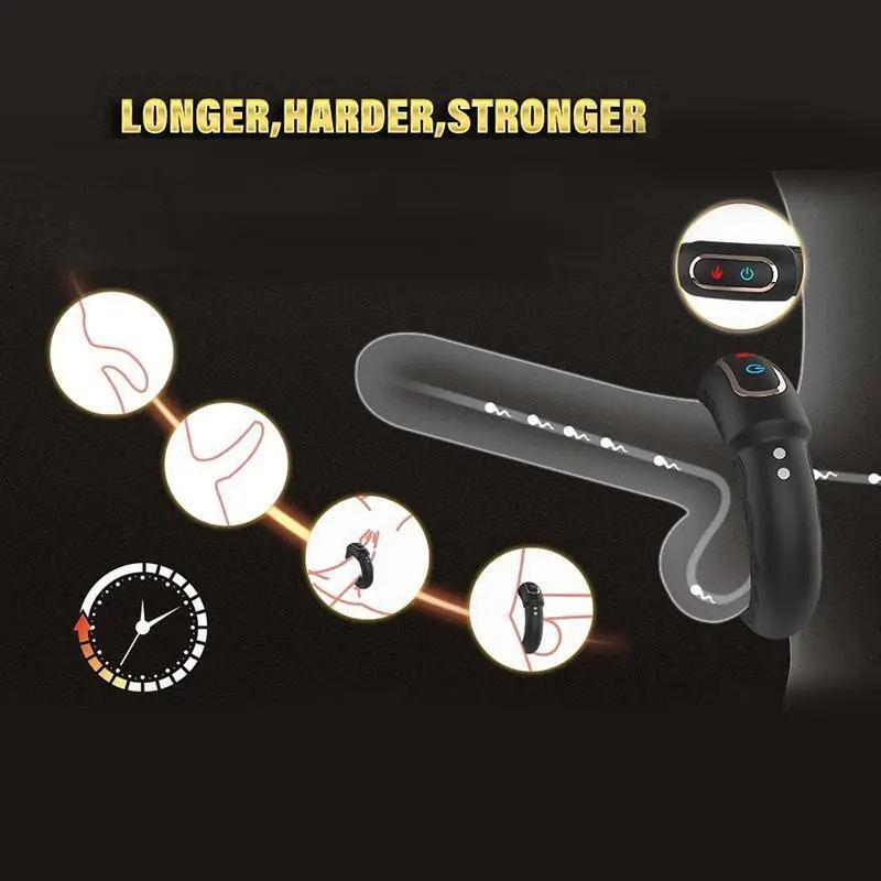 Penis Ring with Heating Semen Cock Ring Penis Enlargement Delayed Ejaculation Vibrating Sex Toys Vibrator for Men Couple Ring