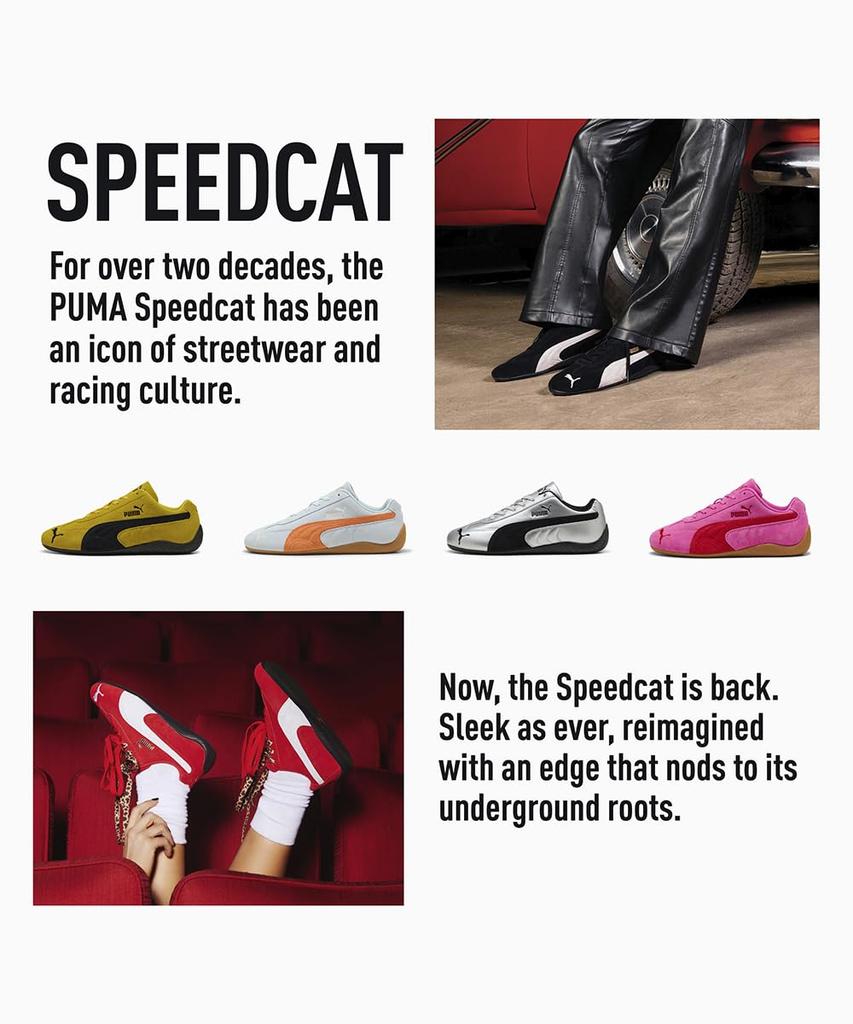 PUMA Speedcat Metallic Size 403689 Women's Sneakers, Silver, 24.5cm,