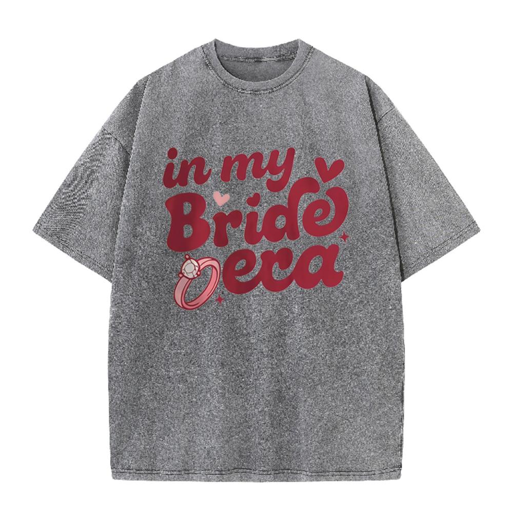 Mens Graphic T Shirt In My Bride Era Wedding Print Short Sleeve Crew Neck Casual Summer Tee Bridal Party Streetwear Fashion Top