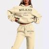 Womens Casual Hoodie Set Long Sleeve Sportswear Street Style Printed Loungewear