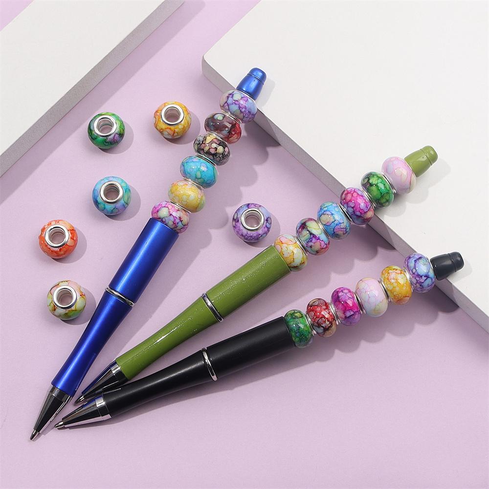 30/50/100pcs Large Hole European Colored Resin Beads European Pendant Bracelet Necklace DIY Bracelet Necklace Pen Jewelry Making