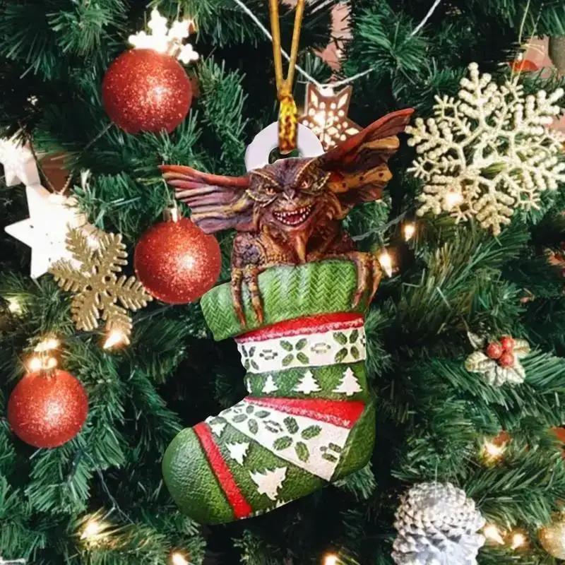 Xmas Gremlins Santa Hat Socks Dog Honeycomb Ball Christmas Tree Pendant Christmas Party Decorations Children Christmas Gift
