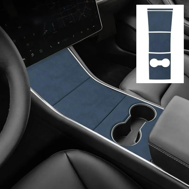 For Tesla Model 3 2019 2020 Top Suede Car Central Console Gear Shifter Panel Modifed Decorative Cover Pad Sheath Shell Sticker