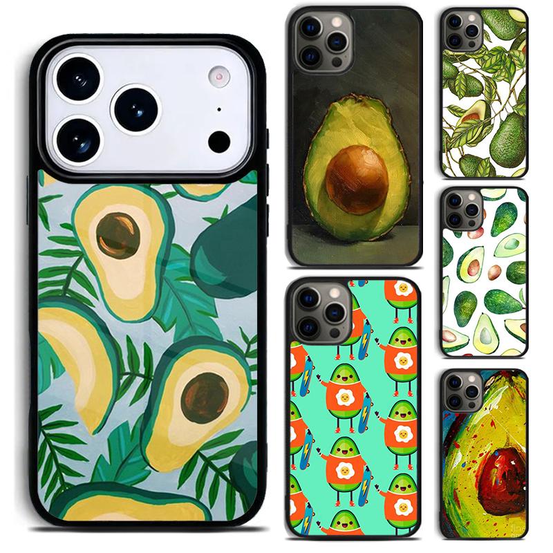 Avocado Pattern Phone Case For iPhone 17 16 15 14 13 12 11 Pro Max Plus 17Air Soft Silicone Cover