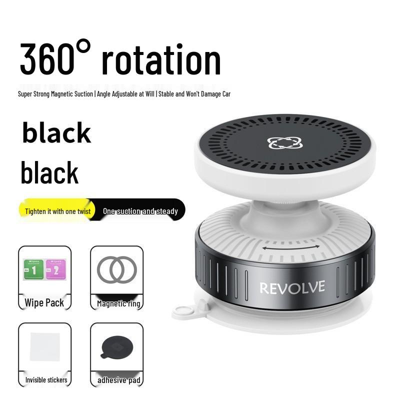 Magnetic Car Phone Holder with Wireless Charging & Vacuum Suction
