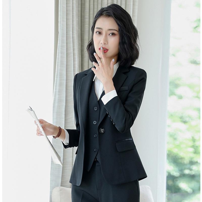High-End Professional Women's Work Uniform Four-Piece Set - Autumn/Winter 8818