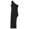 Spice girl pure desire wind slant shoulder hip vest skirt women's summer design sense niche elastic sexy thin dress tide