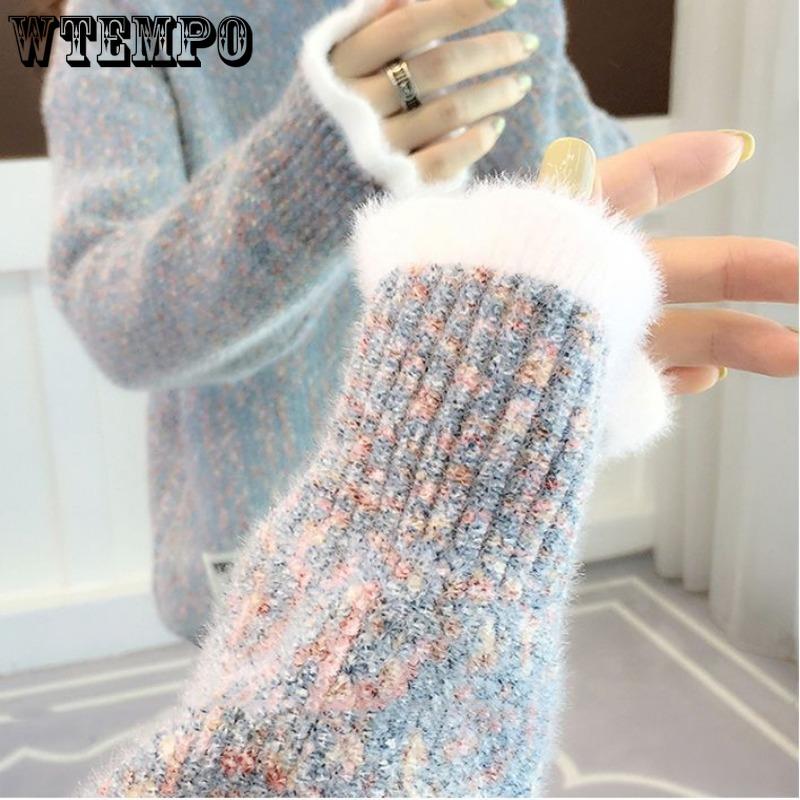 WTEMPO Women's High Neck Knitted Jumper Long Sleeve Turtleneck Sweater Loose Fit Warm Winter Autumn Knitwear Soft Knitted Coat