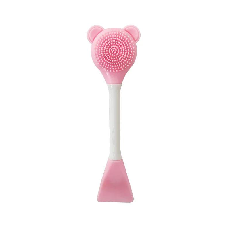 Facial Cleanser Pore Cleaner Exfoliator Cute Bear Shape Silicone Face Cleansing Brush Face Scrub Washing Brush Skin Care Tool