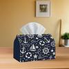 2D Flat, 1pc 2Dflat Marine Theme Vintage Style Nautical Elements Suitable for Nautical Day Vacation Style Tissue Box, Polyester Material, Plus Size