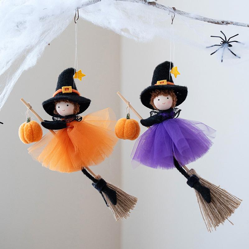 

Halloween Mini Broom Background Wall Polyester Party Decoration Simulation Doll Cute Artificial Pumpkin Ornaments 2 Colors помаранчевий