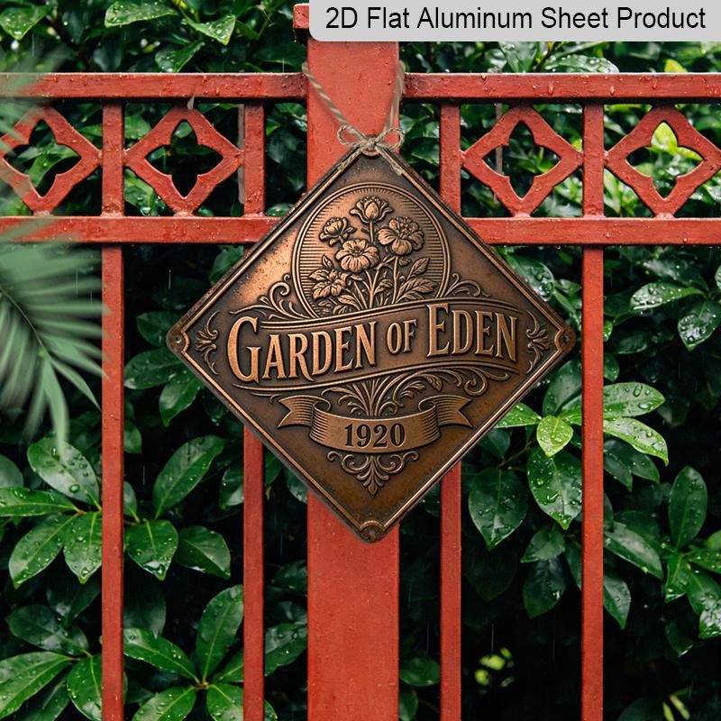 2D Flat -1pc Classic Floral Badge Theme In 2D Design, This Decorative Gift Is Perfect for Gardening Enthusiasts. It Features a Vintage Metal Sign