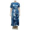 Women's Plus Size Elegant Lace-up African Long Dress - Spring/Summer 2024 Fashion