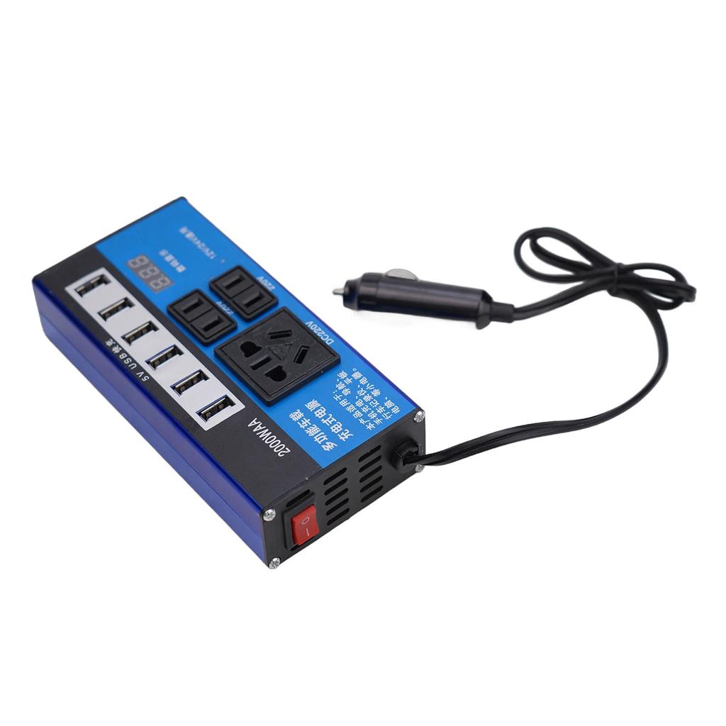 Car Converter Power Inverter 12V/24V To 110V/220V 1500W High Efficiency with 6 Ports Chargers For Vehicles And Trucks