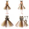 Adorable Leopard Giraffe Tiger Cosplay Costume Set For Girls