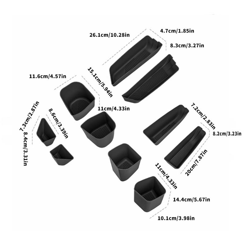 10pcs Vehicle Door Side Storage Boxes Fro 2025 Feature Easy Installation and Multiple Compartments for Car Interior