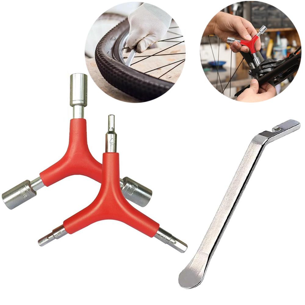Y-Shaped 3 Way Wrench Set 4/5/6mm,Bicycle Tire Pry Bar,Y-Type Inner Spanner Chrome Plating Portable Bike Torque Spanner 8/9/10mm