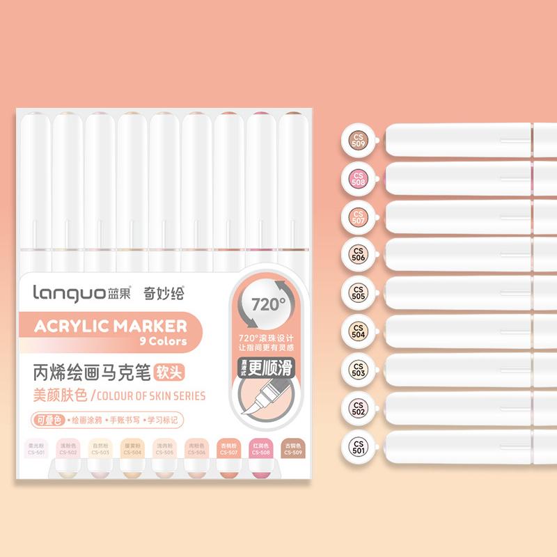 

9 кольорів Акрилова фарба Арт-маркер Ручка DIY Живопис Малювання Для Карти Кераміка Камінь Кружка Скло Тканина Одяг Художні матеріали