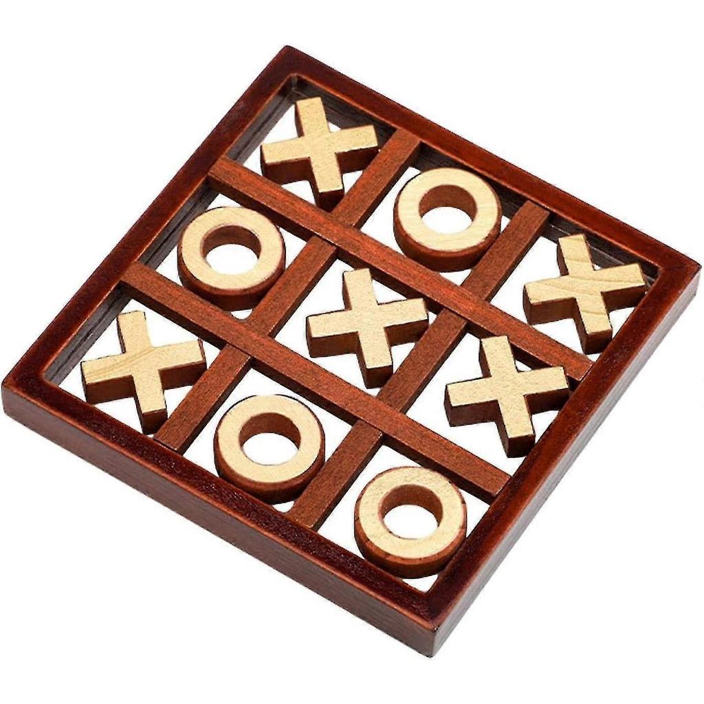 Classic Tic-tac-toe Game, Wooden Family Board Game Set Noughts And Crosses Game, Handmade Family Board Game Toy, Wooden Playing And Board For Children