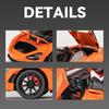 1/24 McLaren 720S Druckguss-Spielzeugauto, Miniatur-Cabrio-Modell, Pullback, Sound & Licht, Sammlung, Geschenk für Jungen und Kinder