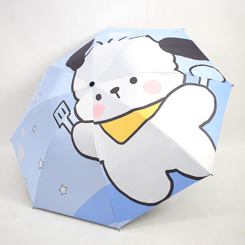 Cartoon UV Protection Sun Umbrella, Dual Use for Sun and Rain, with Customizable Logo
