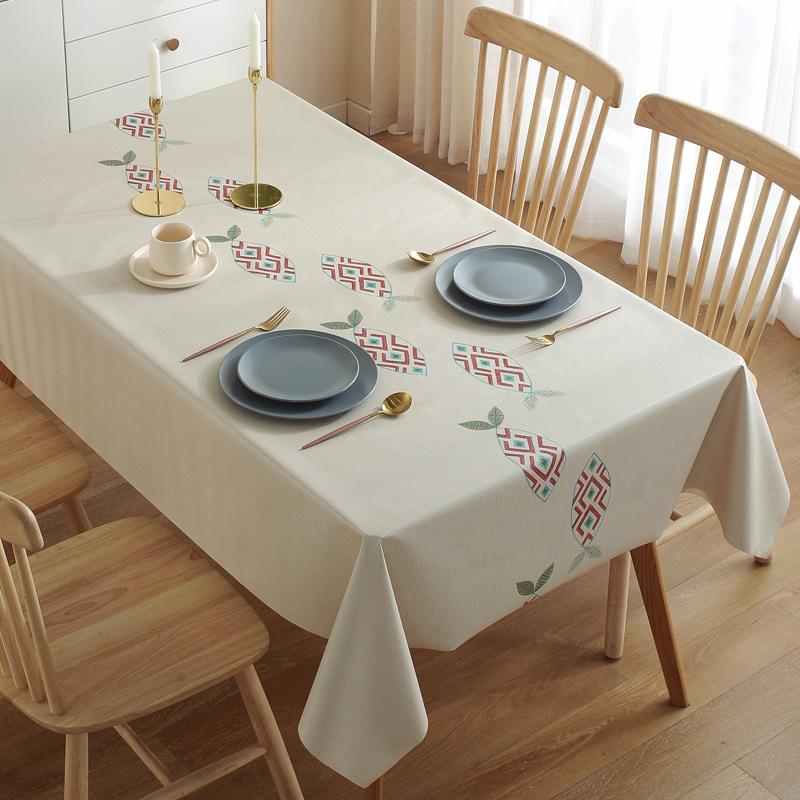 Thickend Waterproof Non-washable PVC Tablecloth Table Mat Rectangular Tablecloth Home Decor