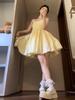 French Yellow Suspender Dress Children's Summer New Small Seaside Vacation Temperament Puffy Skirt