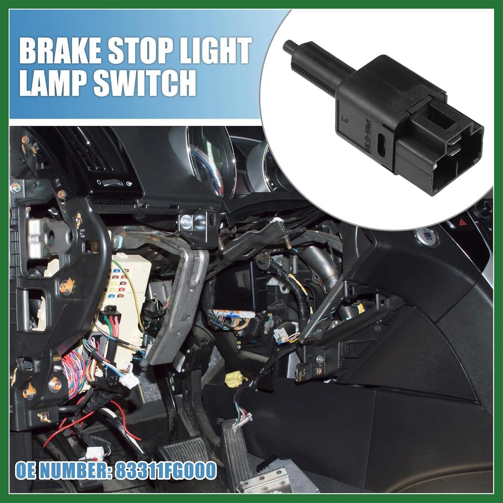 Motoforti Brake Stop Light Lamp Switch No.83311FG000 Brake Pedal Control Switch for Subaru WRX 2015-2021 Plastic Black Long-lasting