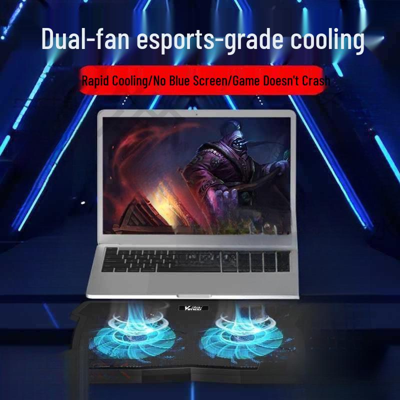Leiser Gaming-Laptop-Kühler mit Lüfter und Ständer für Notebooks
