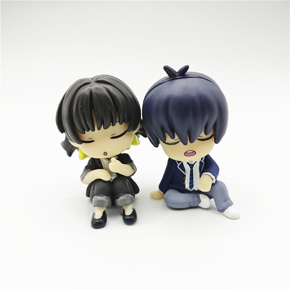 Blue Lock Gk Anime Figure 5cm Isagi Yoichi Bachira Meguru Shoulder To Shoulder Sleep Q-Version Kawaii Model Statue Kid Toy Gift