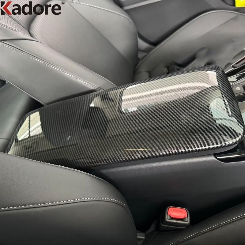 For Toyota Camry 2024 2025 Carbon Fiber Car Center Armrest Box Panel Cover Trim Interior Mouldings Accessories