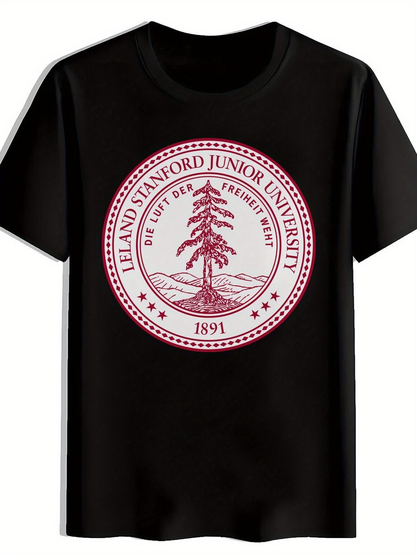 Black Stanford Junior University Logo T-shirt - Casual Crew Neck S