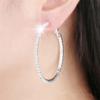 Elegant Big Circle Round Hoop Earrings Women Rhinestone Inlaid Wedding Jewelry