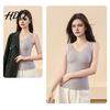 Invisible Vest Seamless Slim Fit Warm Camisole Women Thermal with Built-in Bra Sleeveless Base Layer Velvet Tops for Autumn Winter Comfy Undershirt
