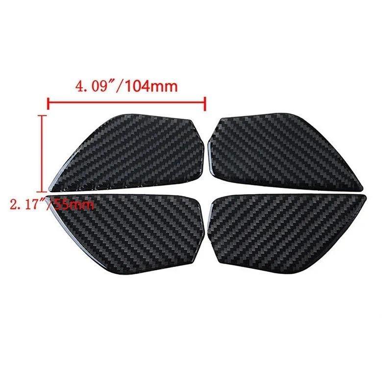 4Pcs Car Inner Door Handle Bowl Cover Trim Carbon Fiber Black Auto Decor Parts For Honda Civic 10th 2016-2021