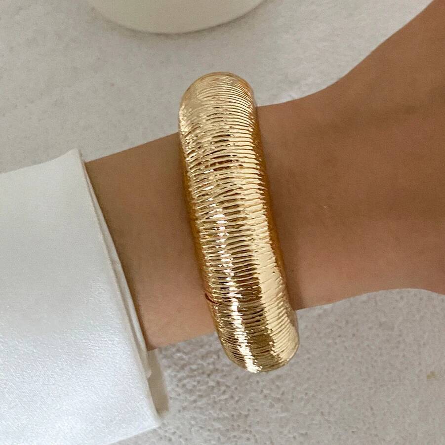 SHIXIN Trendy Irregular Resin Acrylic Wide Bangle Bracelet for Women Punk Metal Geometry Spring Open Bangle Personalized Jewelry