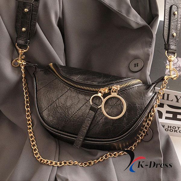 Halbmondförmige Umhängetasche mit Kette (2 Farben)