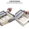 Expandable Adjustable Cutlery Storage Tray Compartment Tidy Drawer Utensil Organizer For Kitchen