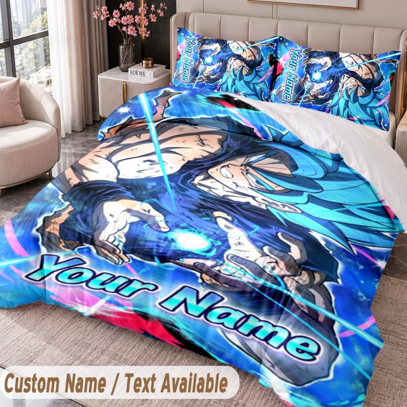 Custom Name Text 3Pcs Bedding Set Dragon Ball Duvet Cover And Two Pillowcases