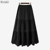 ZANZEA Women Casual Elastic Waist Loose Summer Long Skirts