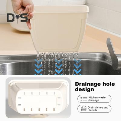 Scolapiatti da cucina con ventosa, grande capacità, facile da installare, scolapiatti per posate, scolapiatti per utensili da cucina