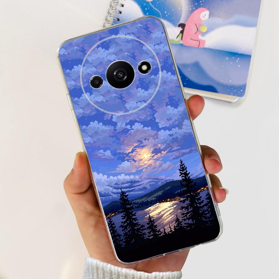 Für Xiaomi Redmi A3 Hülle Stilvolle Bemalte Abdeckung 6,71'' Klare Silikon-Weiche-TPU-Handyhülle Für Xiaomi Redmi A3 RedmiA3 Fundas Capa