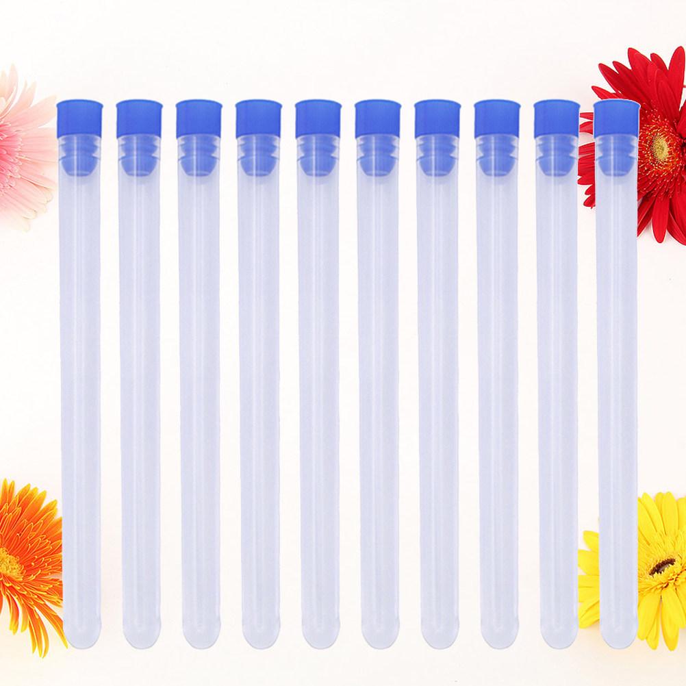 10Pcs 16x1cm Translucent Plastic Storage Bottles Lids for Beads Needles Jewelry Findings Craft Organizing DIY Sewing